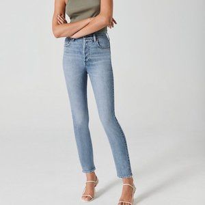Aritzia Denim Forum Yoko High Rise Slim Jean (Medium Light Wash)